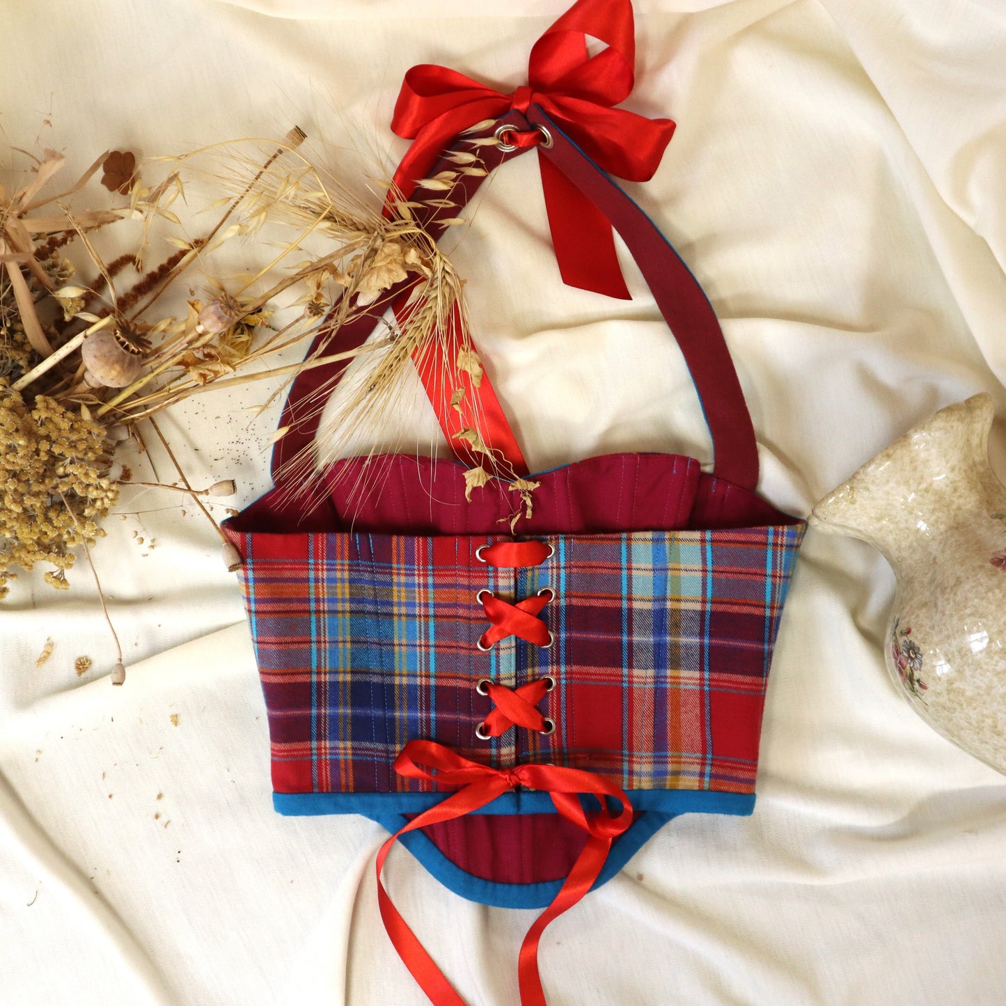 Le Corset Tartan |  Dos nu